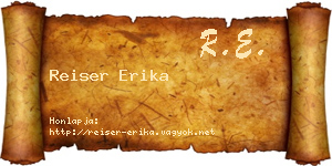 Reiser Erika névjegykártya